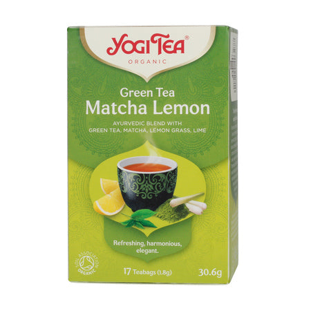 Yogi Tea Green Tea Matcha Lemon, ekologiška arbata maišeliuose