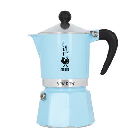 Bialetti Rainbow Moka kavinukas 3-cup, mėlynas