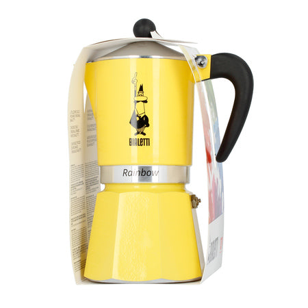 Bialetti Rainbow 6-cup moka kavinukas, geltonas