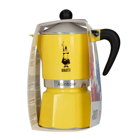Bialetti Rainbow 3-cup moka kavinukas, geltonas
