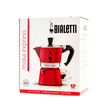 Bialetti Moka Express kavinukas 3-cup Raudonas