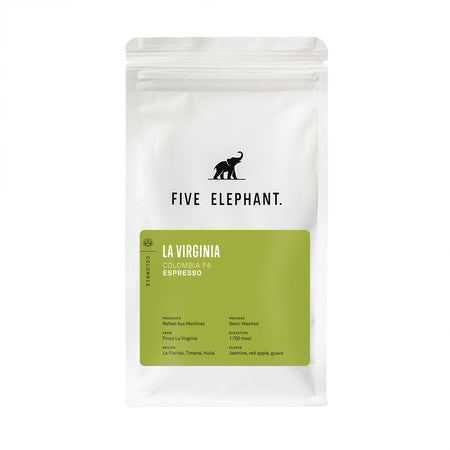 Five Elephant - Colombia La Virginia Semi-Washed Espresso kavos pupelės, 250 g