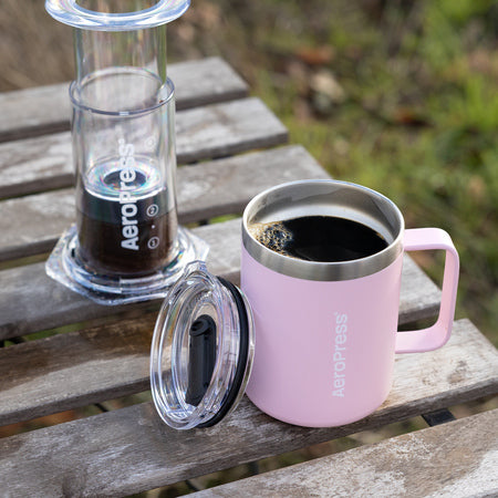 AeroPress - Kelioninis kavos puodelis, rožinis 350ml